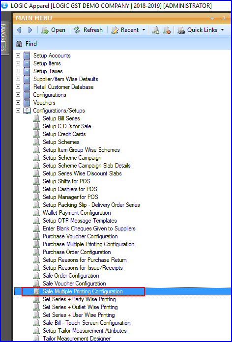 Sale Multiple Printing Configuration